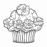 Coloring Pages Large Print Adults Birthday Happy Printable Colouring Cupcake Adult Books Color Kids Getcolorings Getdrawings sketch template