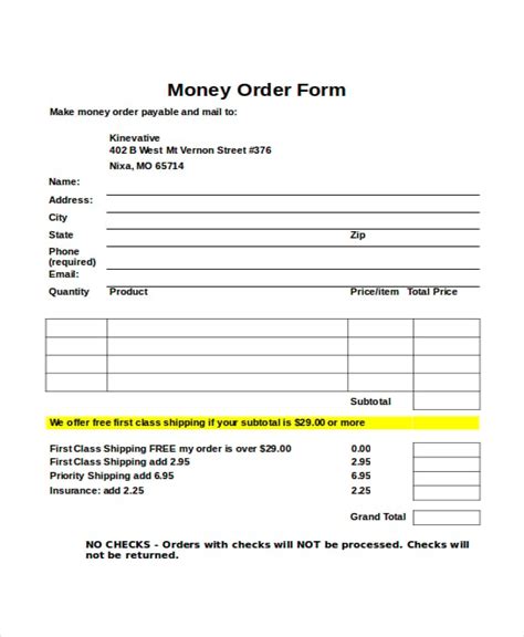 printable money order samples