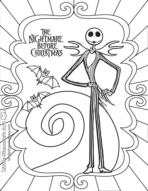 nightmare  chirstmas coloring pages