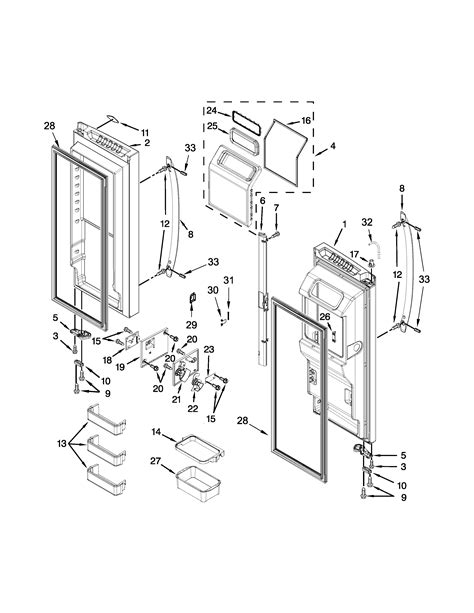 refrigerator door parts diagram parts list  model kfispbms kitchenaid parts
