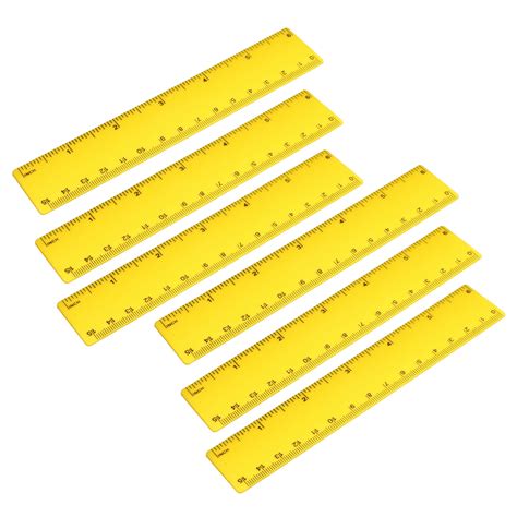 pcs plastic ruler cm  inches straight ruler yellow measuring tool