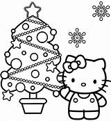 Kitty Hello Coloring Pages Christmas Print Top sketch template