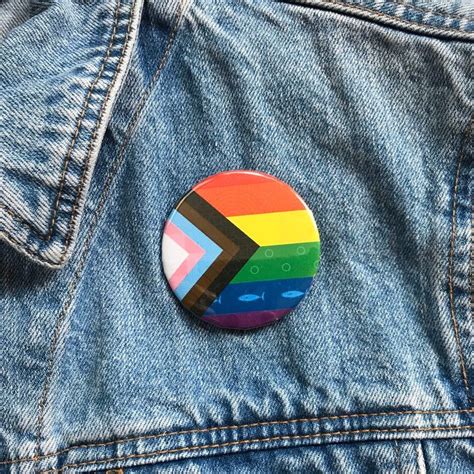 inclusive pride flag button pin badge positive pins etsy