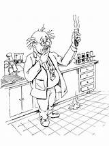 Scientist Coloring4free Colors sketch template