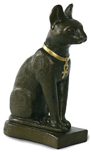 bastet egyptian cat statue bronze finish kitty goddess 7h e 098bp ebay