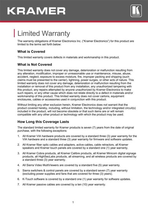 warranty statement samples templates