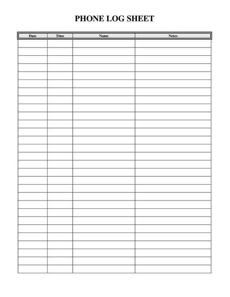 phonecalllogsheetprintable planner printables  templates