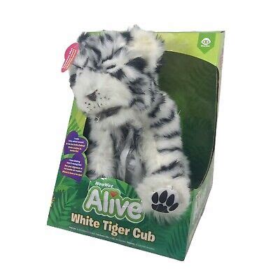 wowwee alive white tiger cub  realistic interactive toy plush   ebay