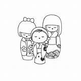 Kimmidoll Kokeshi Dolls Puppen Ancenscp Japanische Puppe Buch Kimmi Ausmalbilder Kinder Stamps sketch template