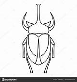 Beetle Rhinoceros Coloring Outline Designlooter 1700px 85kb 1600 sketch template