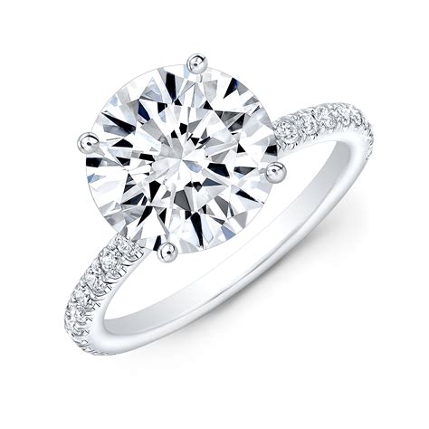 1 6ct Round Cut Natural Diamond U Pave Diamond Engagement Ring Gia