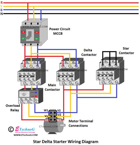 star delta starter connection diagram  wiring etechnog