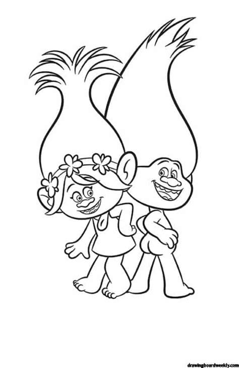 princess poppy troll coloring pages drawing board weekly