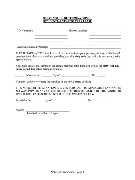 printable  day notice  vacate form