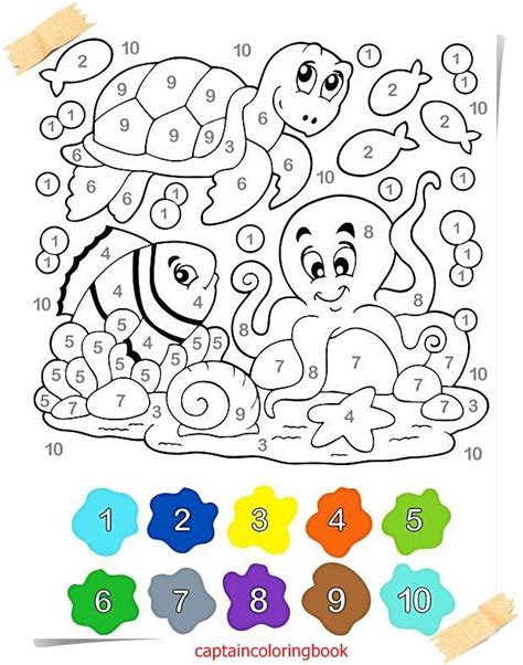 coloring page color  number  coloring pages   preschool