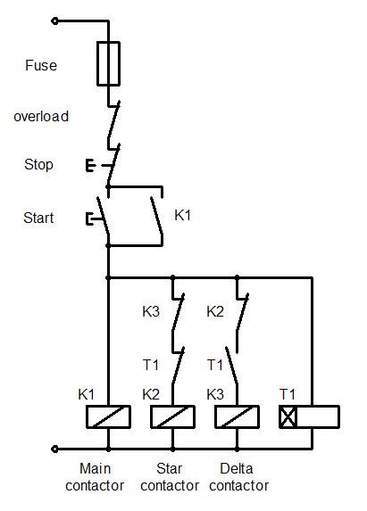 wiring diagram star delta starter
