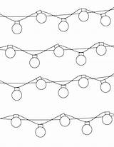 Lights Coloring Christmas Light Pages Printable Template Stripes Drawing String Bulb Sheets Stars Color Super Print Hollywood Getcolorings Garland Star sketch template