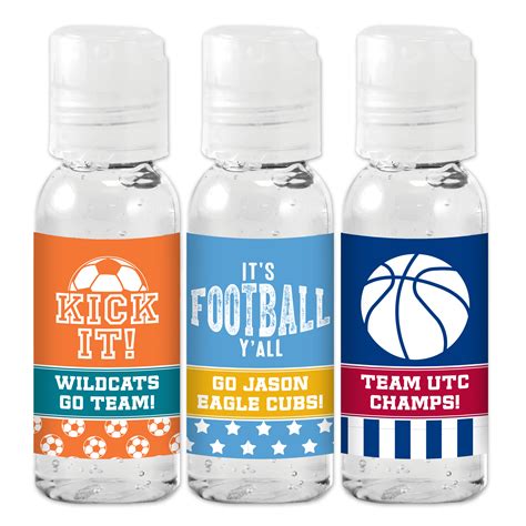 personalized sports themed hand sanitizer favors famous favors