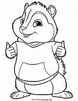 Chipmunks Alvin Coloring Pages Theodore Printable Simon Sheets Colouring Choose Board Cartoon sketch template