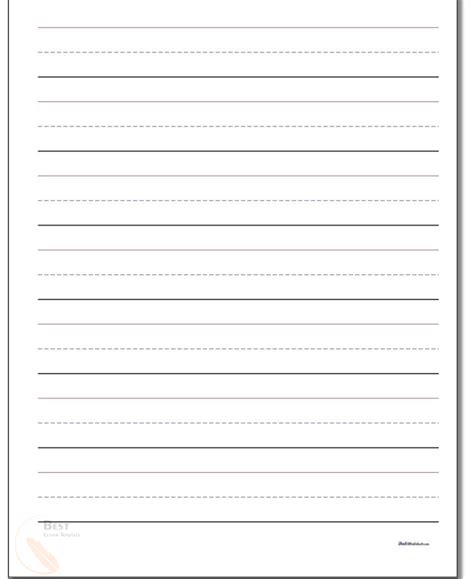 printable lined paper templates  kids