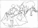 Matador Bullfighting Ferdinand sketch template