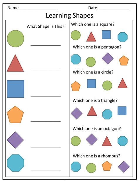basic shapes worksheets  preschool shapes worksheet kindergarten