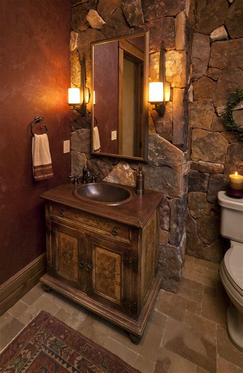 rustic bathroom ideas   warm  relaxing private space houseminds