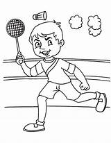 Badminton Playing Coloring Drawing Pages Kids Getdrawings sketch template