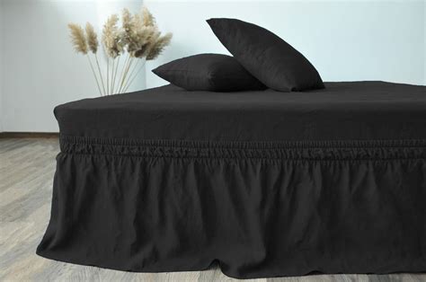 unbelievable black bed skirt full   storables