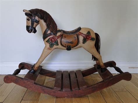 vintage hand carved wooden rocking horse antique rocking horse wooden rocking horse antique