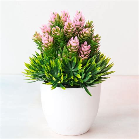 fake artificial false flowers plant  pot indoor outdoor garden home