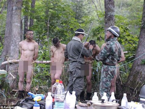 japanese soldiers are trained to resist torture by having their genitals tied to a tree daily
