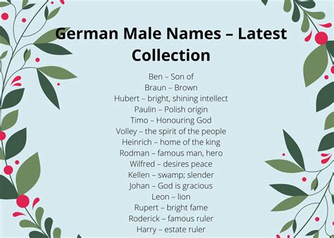 German Male Names – Telegraph