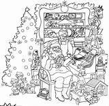 Coloring Christmas Pages Adults Printable Adult Hidden Contest Intricate Kids Print Colouring Sheets Color Hard 1981 Santa Scene Santaclaus Holiday sketch template