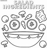 Salad Coloring Pages Print Ingredients Food Downloa sketch template