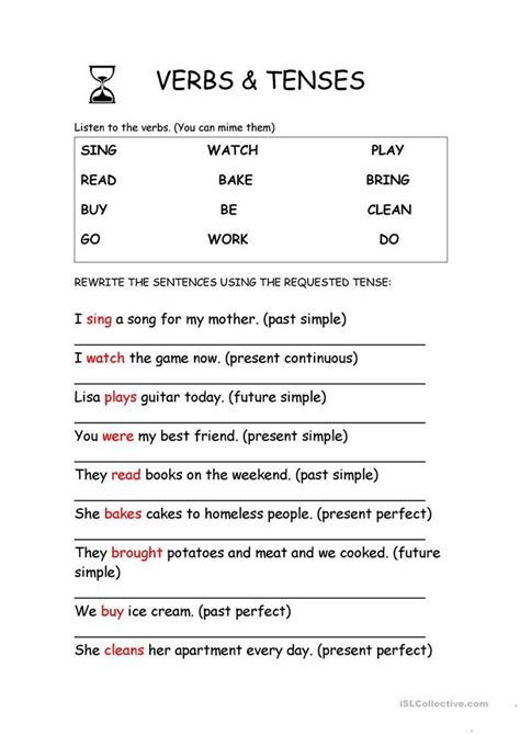 printable verb tense worksheets   grade learning   read