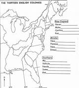 Colonies 13 Map Blank Worksheet Printable Thirteen History Coloring Social Colonial Studies Worksheets America Outline Original American Mnemonic Grade Colony sketch template