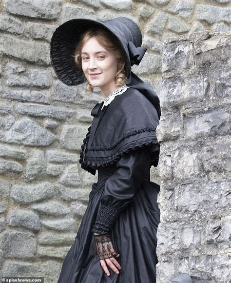 saoirse ronan gets into character in a victorian era black