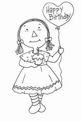 Digi Stamps Dolls Dearie Birthday Raggedy Ann Digital Stamp Unknown Pm Posted sketch template