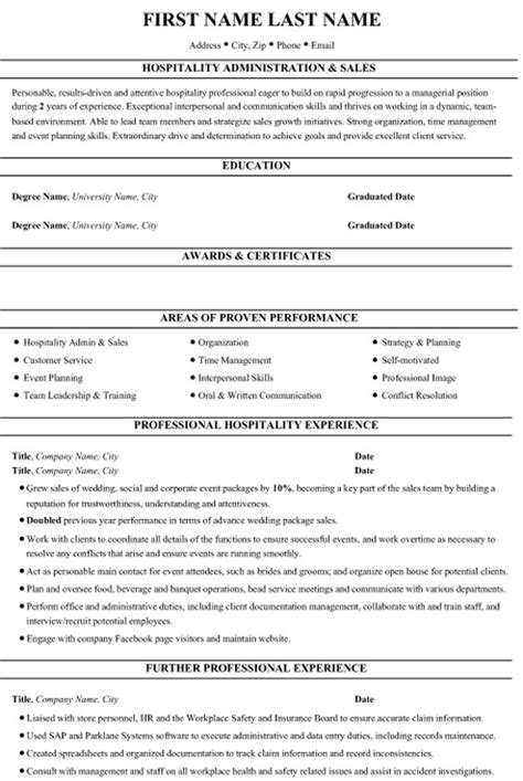 top hospitality resume templates samples