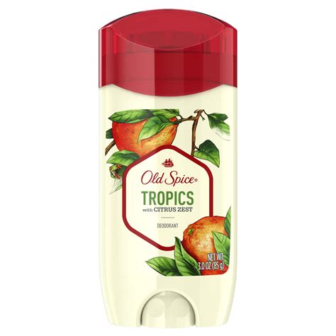 spice deodorant  men tropics  citrus zest scent  oz