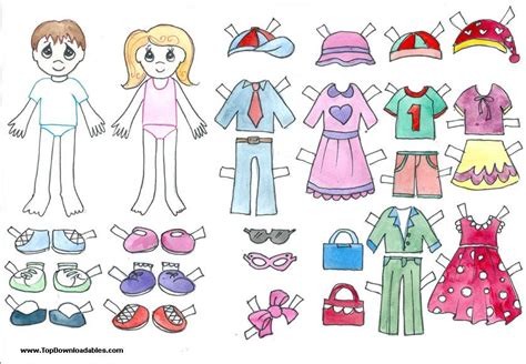 printable paper doll cutout templates  kids  adults