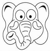 Colorear Elefante Mascaras sketch template