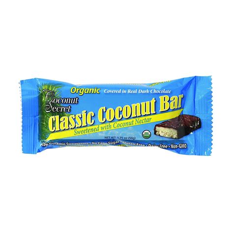 coconut secret organic chocolate covered coconut bar classic coconut