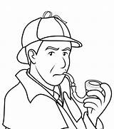 Sherlock Fumando Cachimbo Detektiv Ausmalbild Netart Tudodesenhos Saci Getdrawings Designlooter sketch template