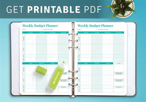 printable weekly budget template olfextra