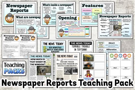 newspaper reports pack  primary resources  teachers