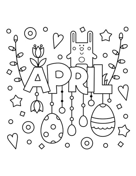april  coloring page  printable coloring pages  kids