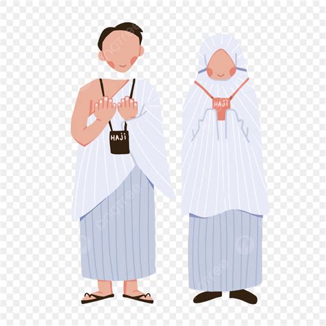 Ihram Png Picture Male And Female Character Wearings Ihram For Hajj