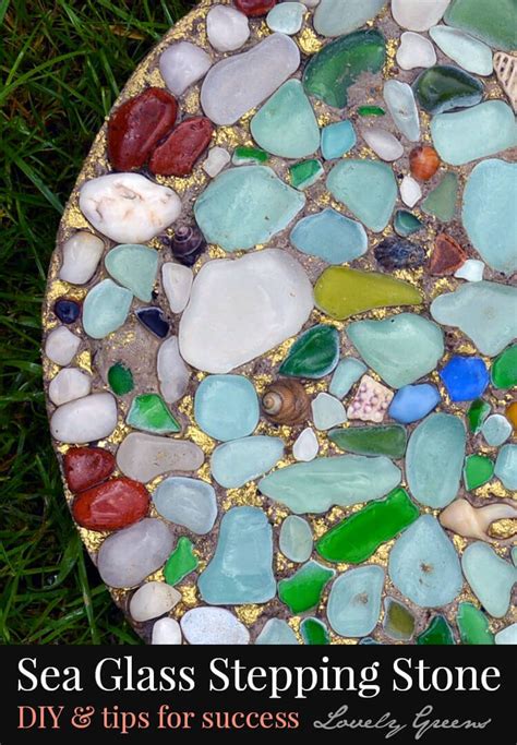 Diy Sea Glass Stepping Stone Lovely Greens
